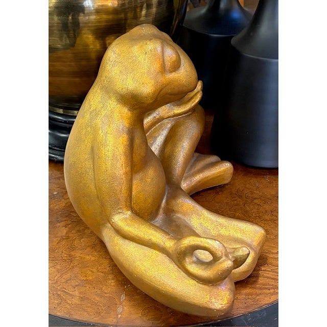 American Vintage Ceramic Meditating Frog For Sale - Image 3 of 6