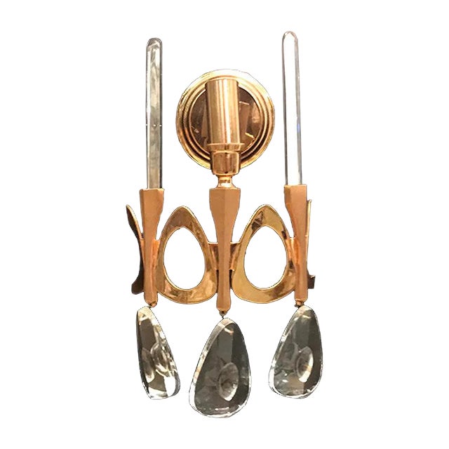 Crystal Sconces by Gaetano Sciolari, 1970s, Set of 2 For Sale