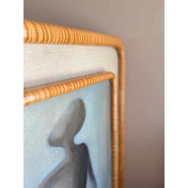 Vintage French Modernist Figural Oil Painting Signed Rousseau For Sale In New York - Image 6 of 10