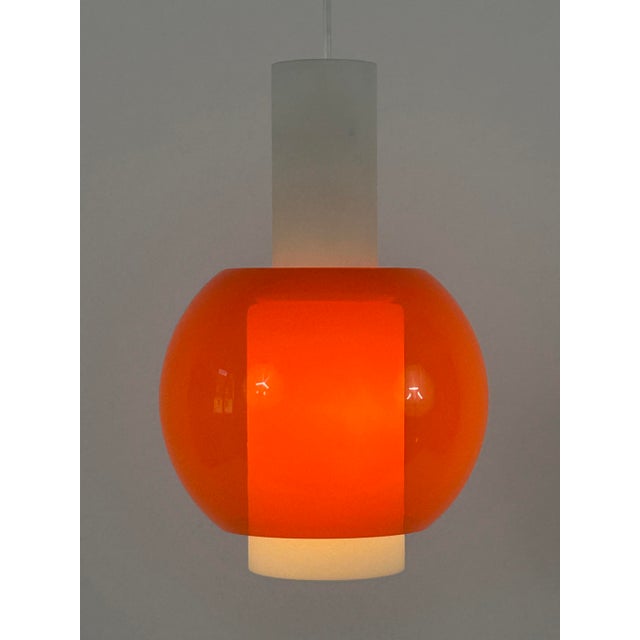 Mid-Century Pendant Lamp in Metal and Opaline Glass from Bünte & Remmler, Germany, 1960s For Sale - Image 13 of 18