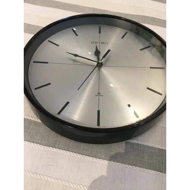 From a decommissioned Japanese ship, black Seiko clocks with brushed nickel faces. Battery mechanism updated and easy...
