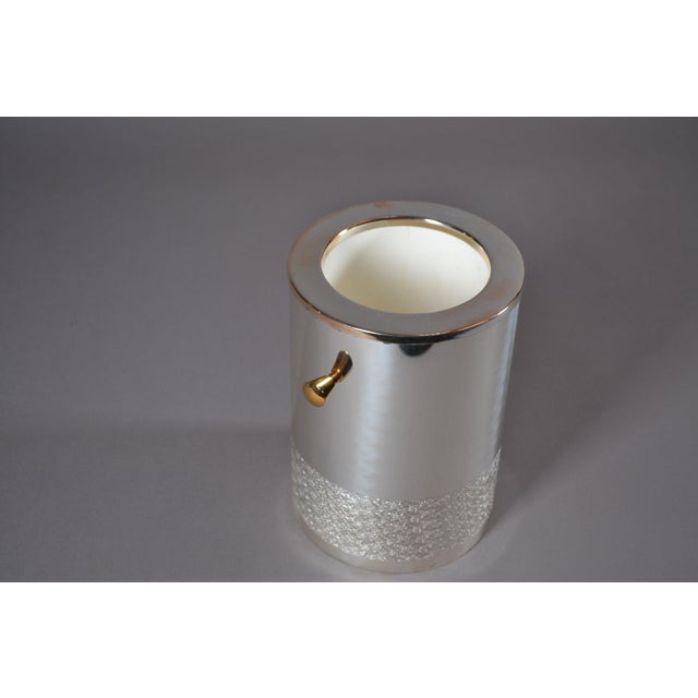 Vintage Metal Wine Cooler with Gold-Tone Handles, 1980s For Sale - Image 3 of 5