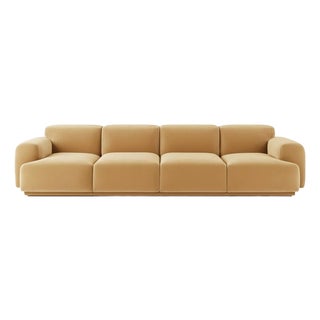 Abundancia Sofa in Cream Velvet by Moanne For Sale