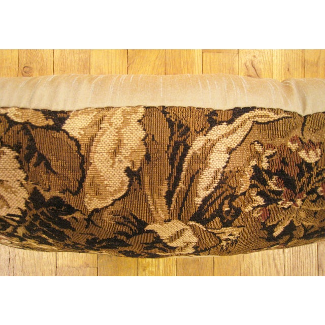 Traditional Decorative Antique Jacquard Tapestry Pillow with a Garden Design Allover For Sale - Image 3 of 4