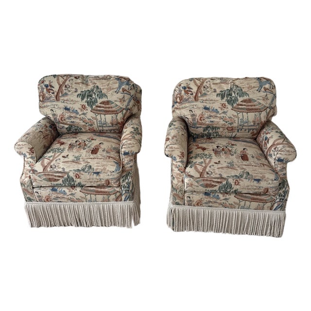 Pair of Century Furniture Swivel Chairs For Sale