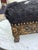 Animal Skin Oriental Carved Footstool With Cow Leather. For Sale - Image 7 of 11