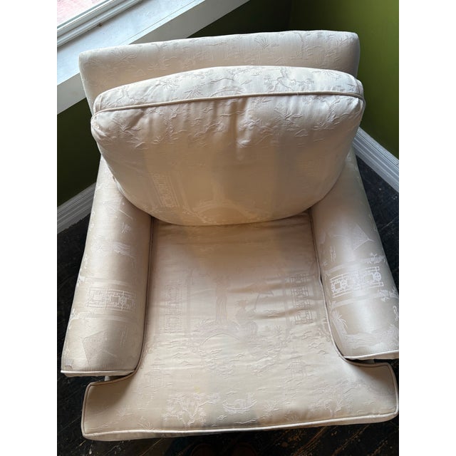 Vintage Chinoiserie Toile Club Chair For Sale - Image 11 of 12