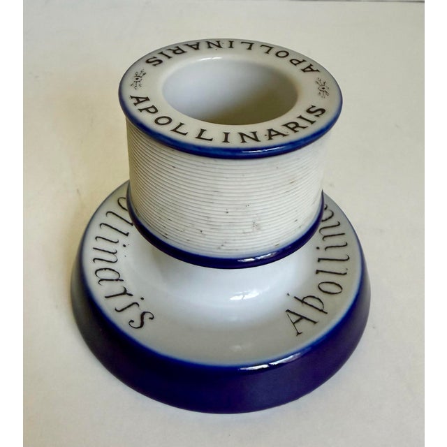 Antique Apollinaris Porcelain Advertising Match Striker & Holder For Sale In Los Angeles - Image 6 of 8