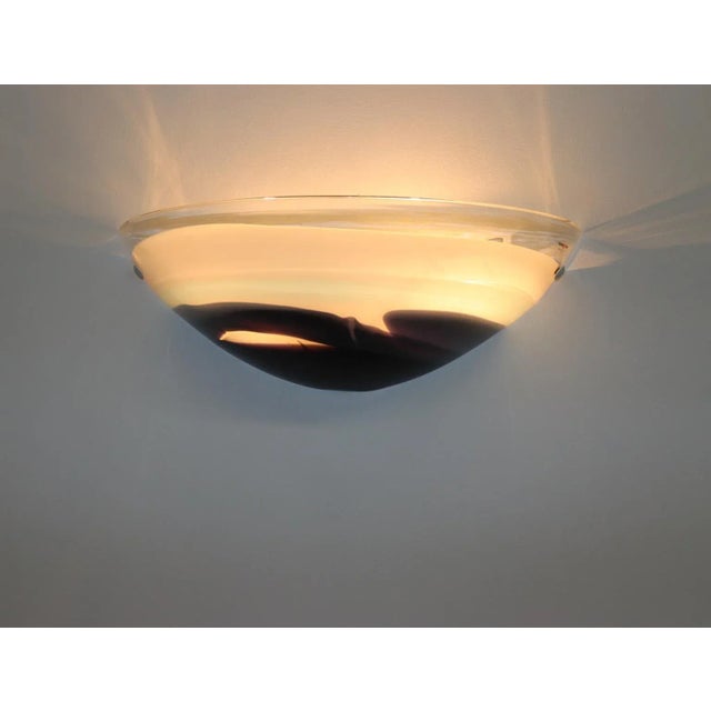 Late 20th Century Italian Wall Lamp Murano Hand Blown Transparent Glass For Sale - Image 5 of 13