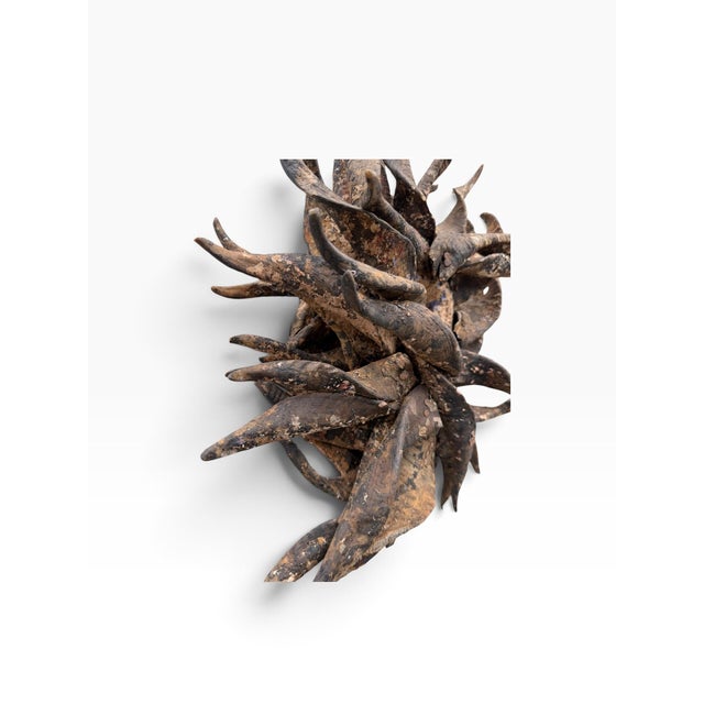 Wood Large Mid-20th Century African Guéré (Wè) Gela Horn "War" Power Mask on Custom Stand For Sale - Image 7 of 8