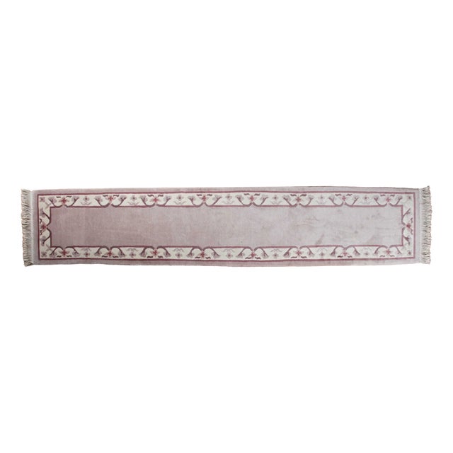 Nepalese Hand-Knotted Floral Cotton Rug For Sale