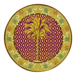 Italian Brown Placemat With Elephants and Palm Tree