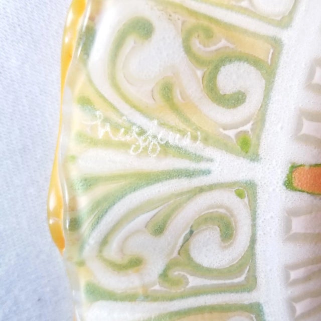 Higgins Glass Plate in Saffron, Signed in White For Sale In Chicago - Image 6 of 7