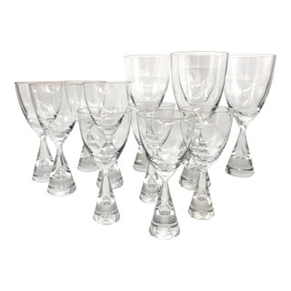 1980s Holmegaard Princess Crystal Stemware by Bent Severin Denmark - Set of 12 For Sale