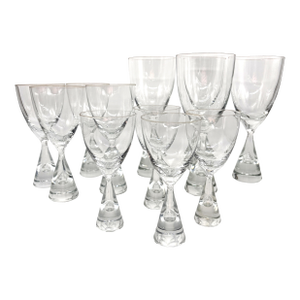 1980s Holmegaard Princess Crystal Stemware by Bent Severin Denmark - Set of 12