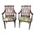Vintage Sheraton Style Mahogany Carved Chairs - a Pair For Sale