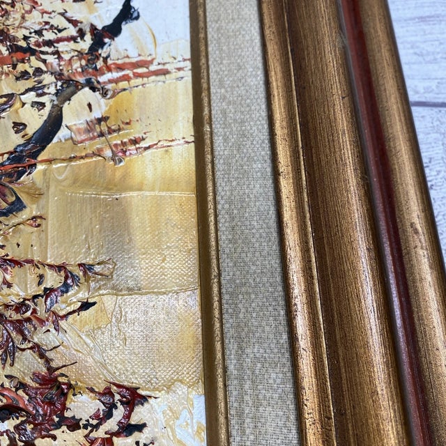 Wood 1970's Morris Katz Impressionist Oil Landscape Painting Autumn Trees For Sale - Image 7 of 12