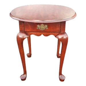 Late 20th Century Henkel Harris Wild Black Cherry Queen Anne Style Side Table