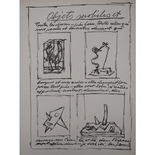 Alberto giacometti (1901-1966) moving and mute objects, 1952 original lithograph unsigned on vellum: 31 x 49 cm references...