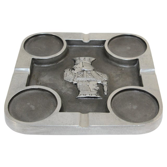 Gray Large Bruce Fox Large Collectible Cast Aluminum Square Cigar Ashtray For Sale - Image 8 of 8