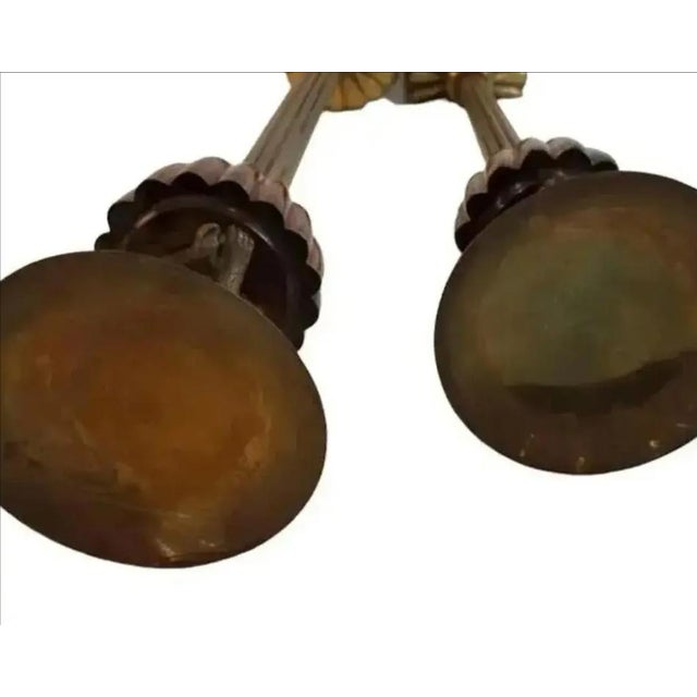Metal Vintage Ornate Monkey Candle Torchières - A Pair For Sale - Image 7 of 8