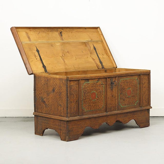 Painted Bridal Chest, 1737 For Sale - Image 12 of 12