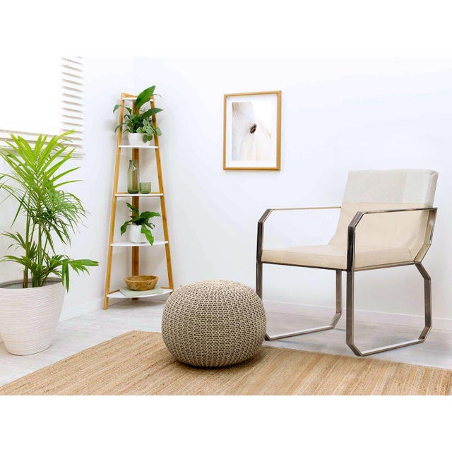 Fletcher Cream Hair On Leather Dining Chair Accent Modern