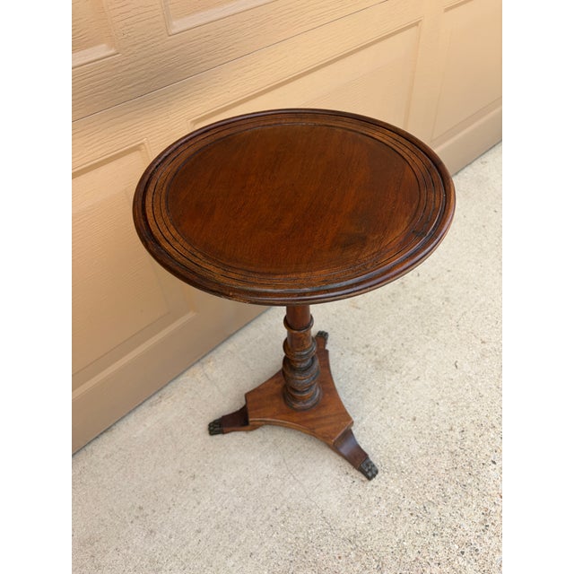 Early 20th Century Antique Regency Solid Walnut Round Side Table, Early 20th Century For Sale - Image 5 of 11