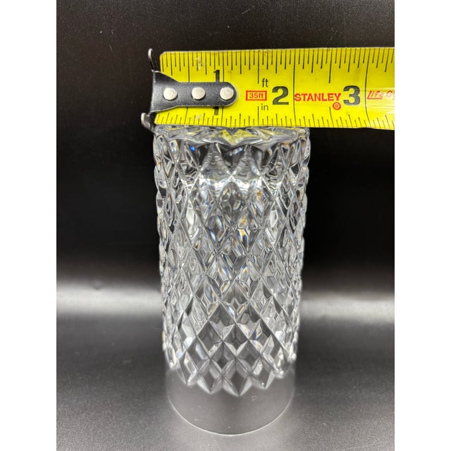 Mid 20th Century Cut Crystal Highball Tumblers With Diamond Pattern - 5 Piece Set For Sale - Image 10 of 12