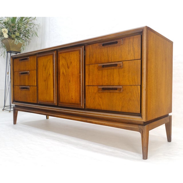 American Walnut Danish Mid Century Modern 6 Drawer Two Doors Compartment Dresser For Sale - Image 14 of 14