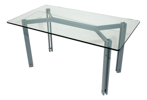 Table with Rectangular Glass Top by Bruno Brunati and Carlo Zerbaro for Cidue, 1980s