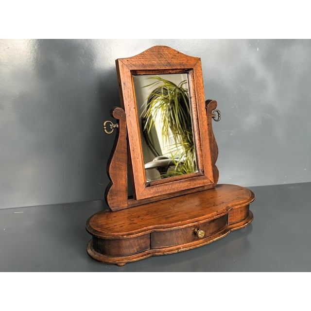 French 19th Century Table Mirror in Solid Wood. For Sale - Image 9 of 10