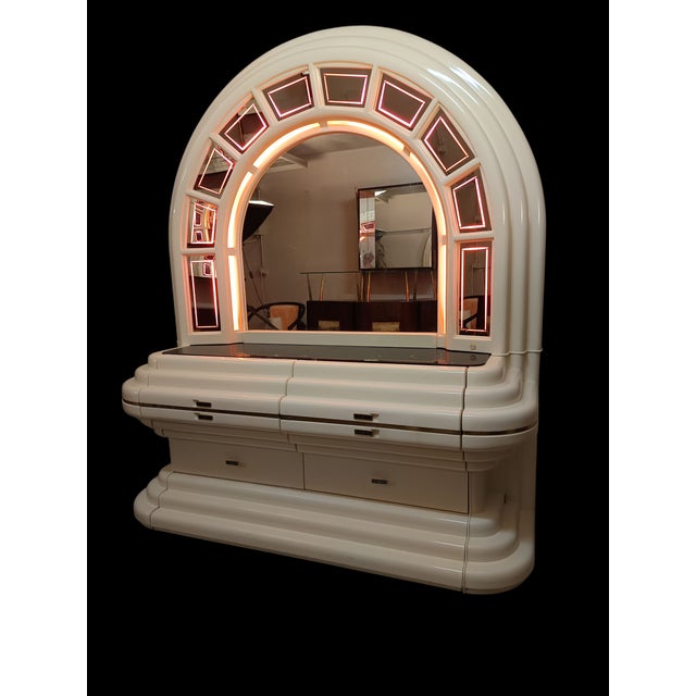 Space Age Chest of Drawers with Illuminated Mirror, 1970s For Sale - Image 3 of 10