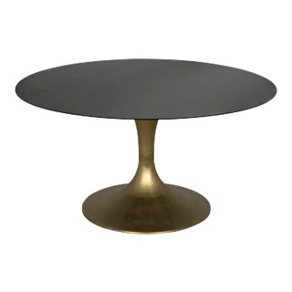 Herno Table, Antique Brass, Black Stone For Sale