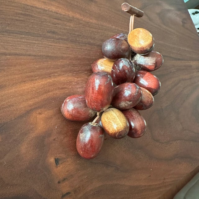 1960s Mid Century Bunch of (20) Teak Wood Grapes For Sale - Image 4 of 4