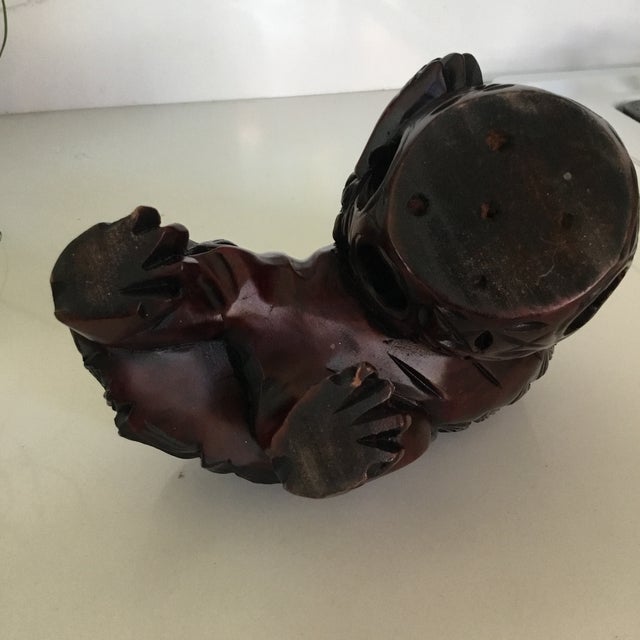 Pair of Early 20th Century Hand Carved Foo Dogs For Sale - Image 4 of 9