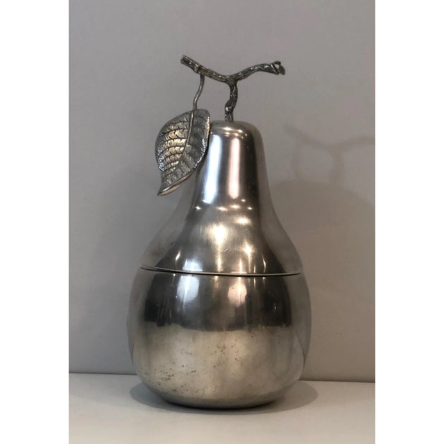 1970s Silver Plated Pear Ice Bucket, Italy, Circa 1970 For Sale - Image 5 of 13