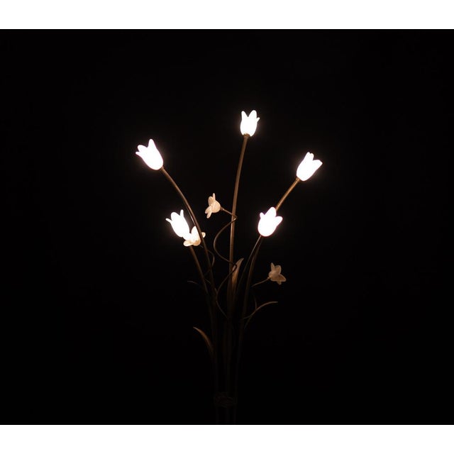 Hollywood Regency Gold Flower Shaped Floor Lamp, 1980s For Sale - Image 9 of 11