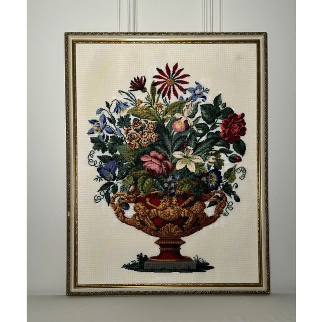 The grand size of this French Provincial hand crafted needlepoint art is sure to make a statement in your home! The...