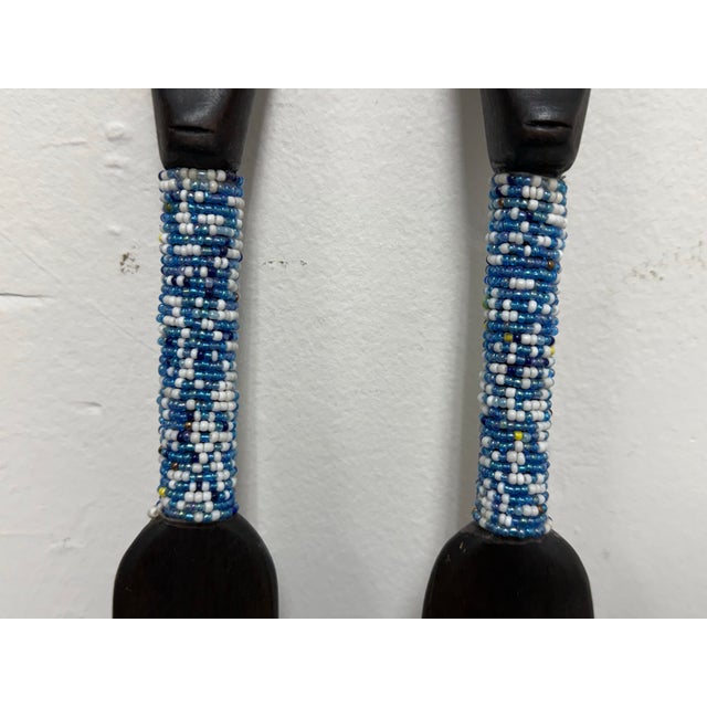 Nyamwezi Beaded Wood Figures, Pair For Sale In San Francisco - Image 6 of 12