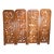 Monumental 1990s Yoruba Hand-Carved Double-Sided Nigerian Wood Screen Panels, Set of Four For Sale
