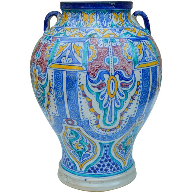 Andalusian Ceramic Vase W/ Handles For Sale - Image 10 of 10