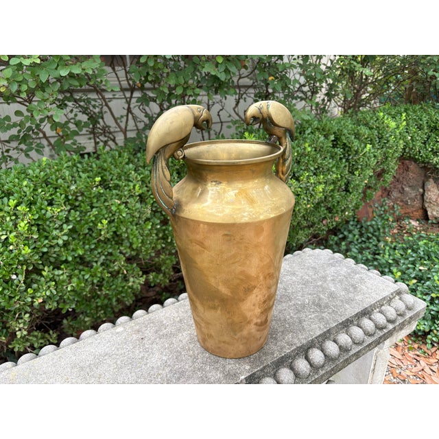 1980s Dolbi Cashier Brass Vase With Parrots. For Sale - Image 5 of 11