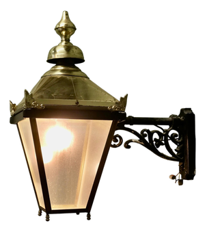 Large Brass Wall Hung Lantern Wall Light, 1960s