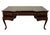 Late 20th Century Maitland Smith Solid Walnut Louis XV French Provincial 65" Writing Desk W. Tooled Leather Top For Sale - Image 5 of 12