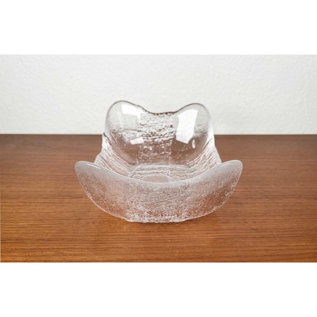 Vintage Swedish Glass Bowl by Christer Sjögren for Lindshammar Glasbruk, 1970s For Sale - Image 5 of 12