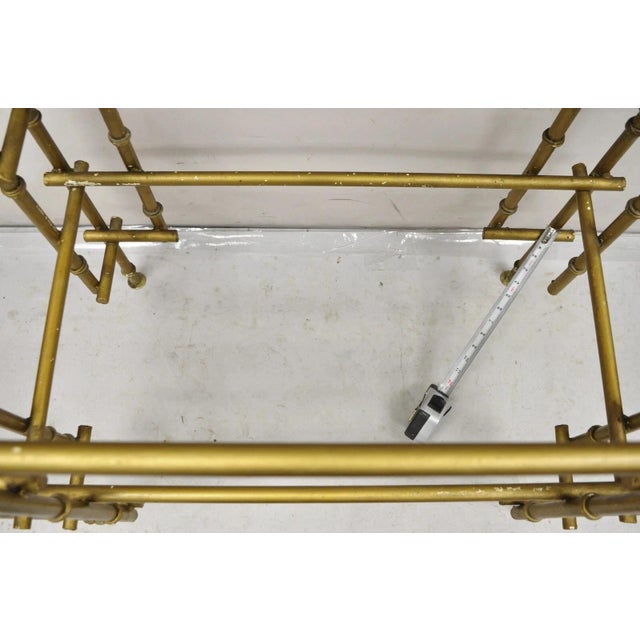 Mid 20th Century Hollywood Regency Faux Bamboo Chinese Chippendale Pagoda Gold Etagere Bookcase For Sale - Image 9 of 12