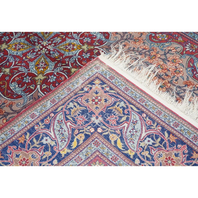 Extremely Fine Antique Persian Tehran Wool Rug 4'7'' X 6'8'' For Sale - Image 9 of 10