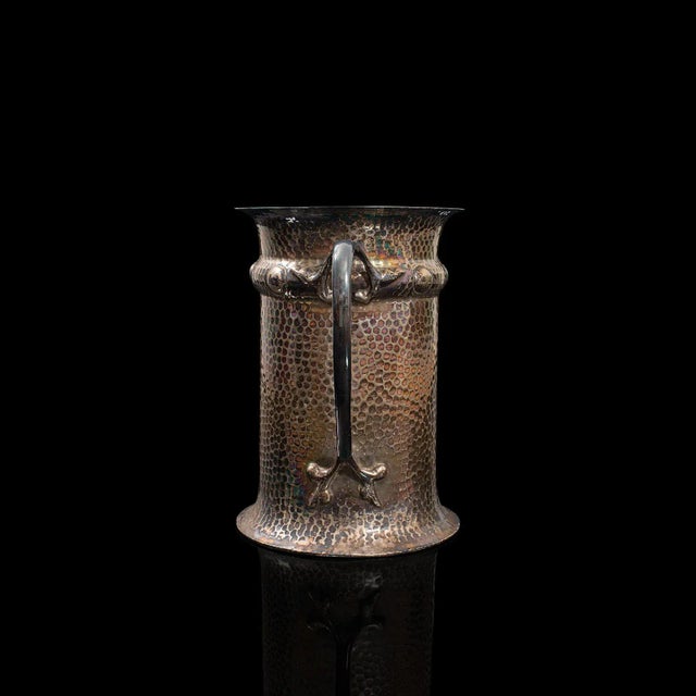 Metal Antique Tankard, English, Silver Plate, Jug, Vase, Art Nouveau, Victorian, 1900 For Sale - Image 7 of 13