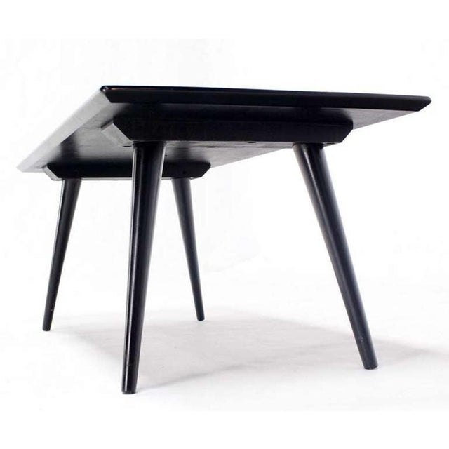 Wood Paul McCobb Mid-Century Modern Black lacquer Slate Like Top Coffee Table For Sale - Image 7 of 7